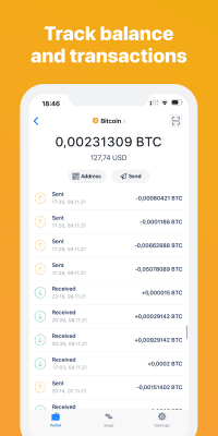 Capture d'écran de l'application Portefeuille Bitcoin - Acheter BTC - #1