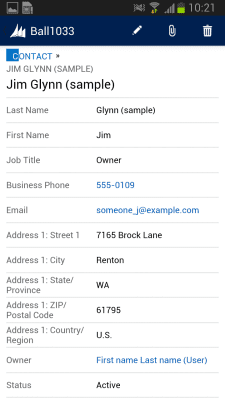 Capture d'écran de l'application Dynamics CRM for phones - #4
