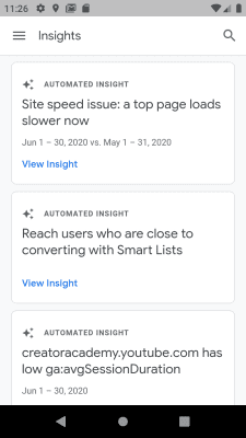 Capture d'écran de l'application Google Analytics - #7
