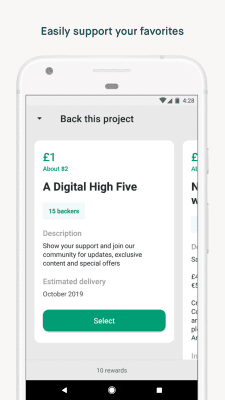 Capture d'écran de l'application Kickstarter - #3