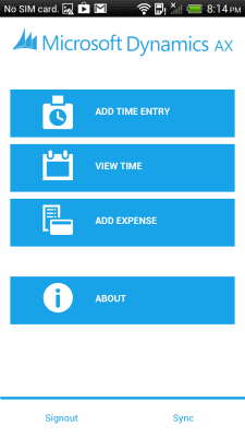 Capture d'écran de l'application Dynamics AX - #1