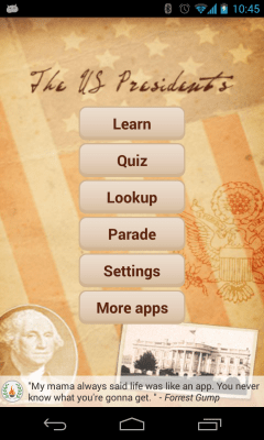 Capture d'écran de l'application U.S. Presidents - #1