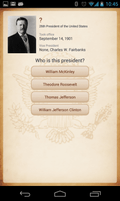 Capture d'écran de l'application U.S. Presidents - #3