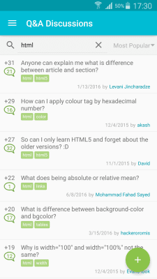 Capture d'écran de l'application Apprendre le HTML - #6