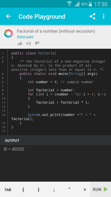 Capture d'écran de l'application Apprendre Java - #4