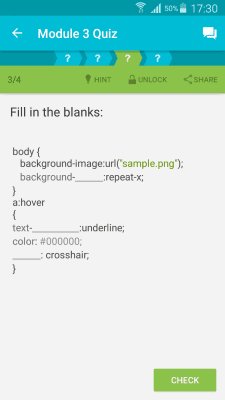 Capture d'écran de l'application Apprendre le CSS - #3