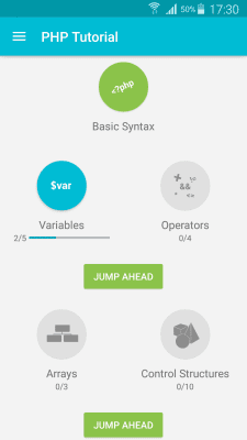 Capture d'écran de l'application Apprendre le PHP - #1