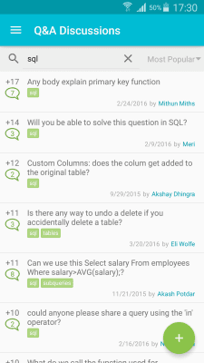 Capture d'écran de l'application Apprendre SQL - #6