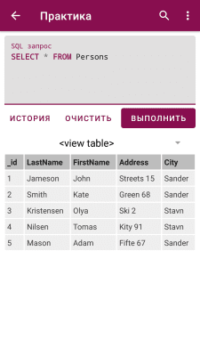 Capture d'écran de l'application SQL Reference - #4
