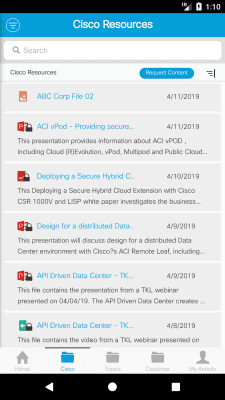 Capture d'écran de l'application Cisco TKL - #4