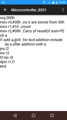 Capture d'écran de l'application Microcontroller 8051 - #3