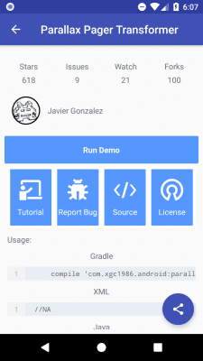 Capture d'écran de l'application Awesome Android - UI Libraries - #5