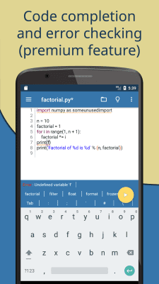 Capture d'écran de l'application Pydroid 3 - Educational IDE for Python 3 - #5