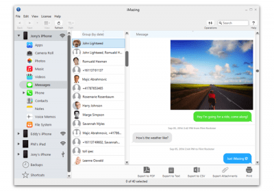 Capture d'écran de l'application iMazing - #5