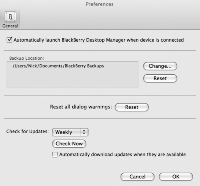 Capture d'écran de l'application BlackBerry Desktop Manager - #2