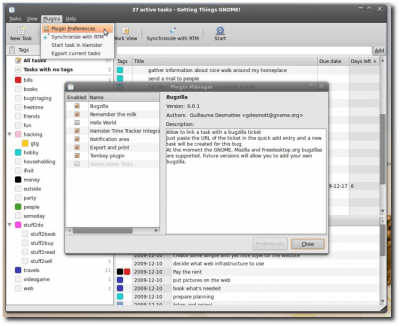 Capture d'écran de l'application Getting Things GNOME! - #3