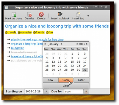 Capture d'écran de l'application Getting Things GNOME! - #5
