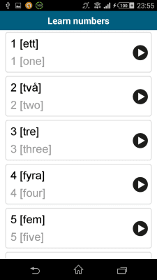 Capture d'écran de l'application Suédois 50 langues - #5