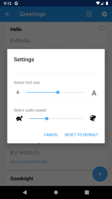 Capture d'écran de l'application Learn Korean Phrasebook - #4