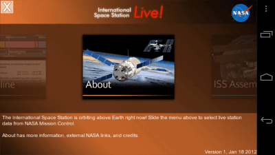 Capture d'écran de l'application ISSLive - #4