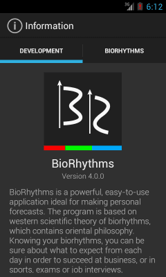 Capture d'écran de l'application BioRhythms - #7