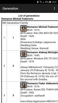 Capture d'écran de l'application Arbre généalogique de la famille - #8
