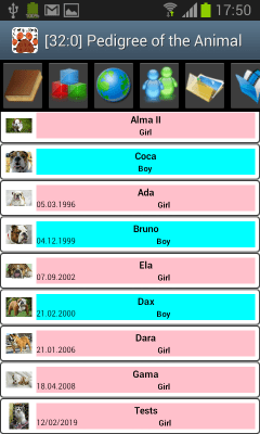 Capture d'écran de l'application Pedigree de l'animal (Android) - #1