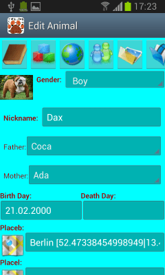 Capture d'écran de l'application Pedigree de l'animal (Android) - #2