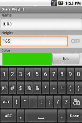 Capture d'écran de l'application Diary Weight - #6