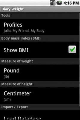 Capture d'écran de l'application Diary Weight - #7