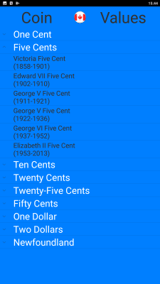 Capture d'écran de l'application Canada Coin Price Guide - #3
