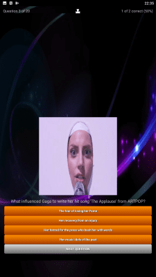 Capture d'écran de l'application ARTPOP Lady Gaga Lyrics Quiz - #5