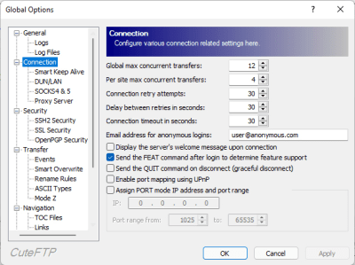 Capture d'écran de l'application CuteFTP - #5