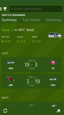 Capture d'écran de l'application MSN Sport - points et statistiques - #5