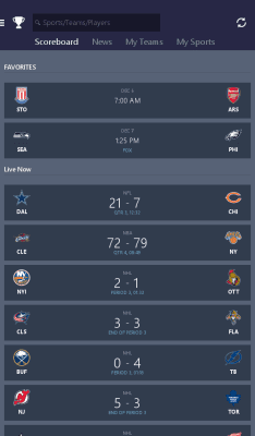 Capture d'écran de l'application MSN Sport - points et statistiques - #8