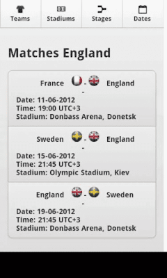 Capture d'écran de l'application Calendrier des matchs de l'EURO 2012 - #3