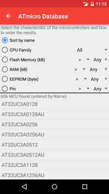 Capture d'écran de l'application ATmicro Database - #3