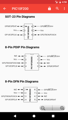 Capture d'écran de l'application PICmicro Database - #3