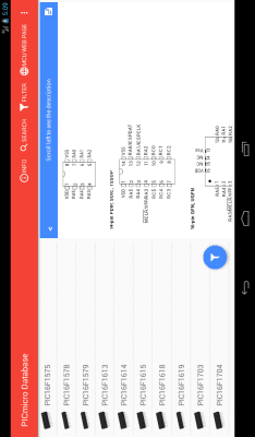 Capture d'écran de l'application PICmicro Database - #9