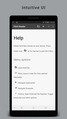 Capture d'écran de l'application HTML Reader/ Viewer - #2