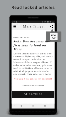 Capture d'écran de l'application HTML Reader/ Viewer - #5