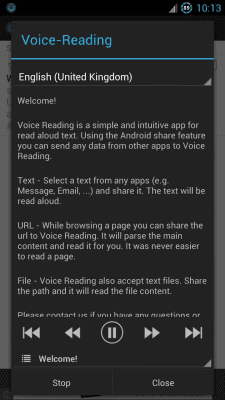 Capture d'écran de l'application Voice Reading (Read aloud) - #2