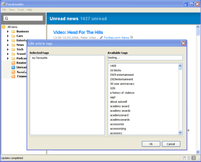 Capture d'écran de l'application FeedReader - #7