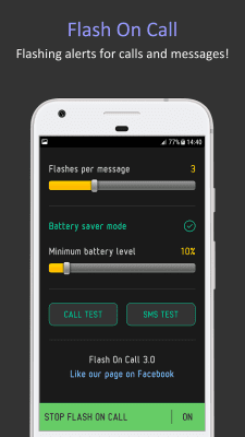 Capture d'écran de l'application Flash On Call (SMS Alerts) - #2