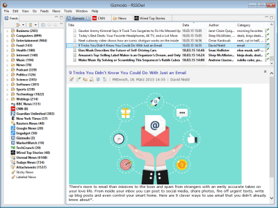 Capture d'écran de l'application RSSOwl Portable DBinside - #1