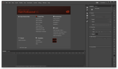 Capture d'écran de l'application Adobe Animate (Flash Professional) - #1