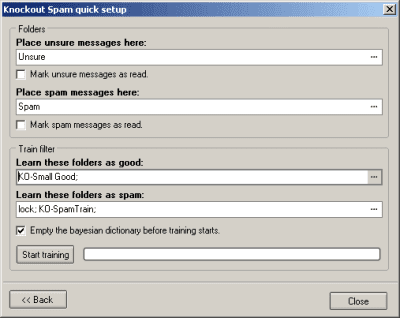 Capture d'écran de l'application Knockout Spam for Outlook 2000/2002/2003 - #2
