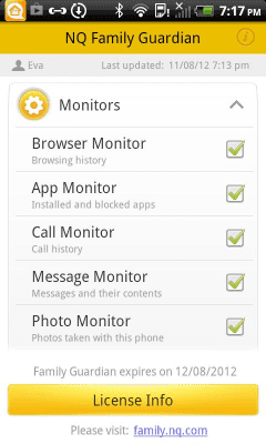 Capture d'écran de l'application NQ Family Guardian - #3