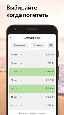 Capture d'écran de l'application Yandex.Flights - billets d'avion bon marché - #2