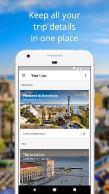 Capture d'écran de l'application Google Trips - #1